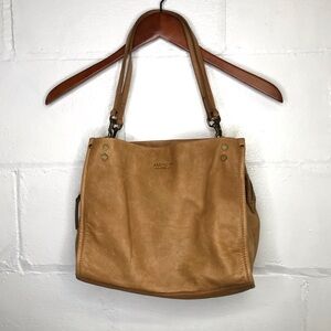 American Leather Co Lenox Cafe Latte Leather Satchel Shoulder Bag Purse
